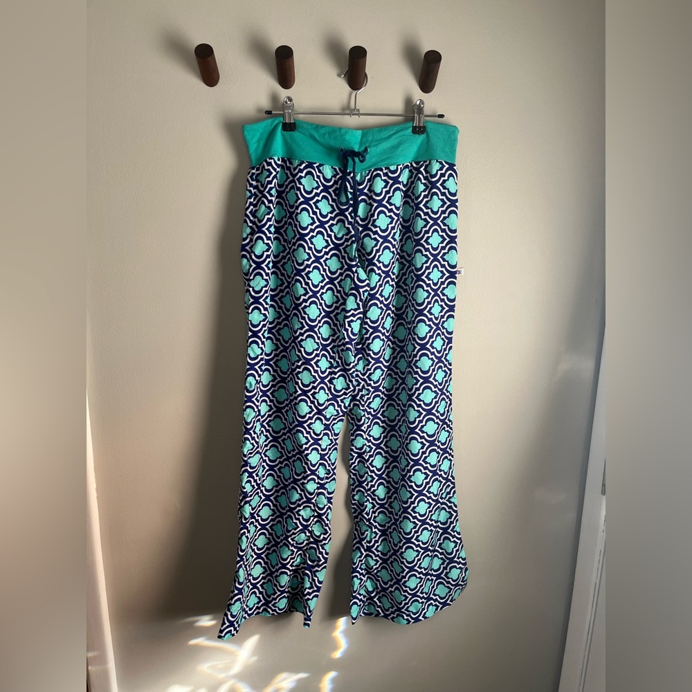 Teal patterned PJ pants